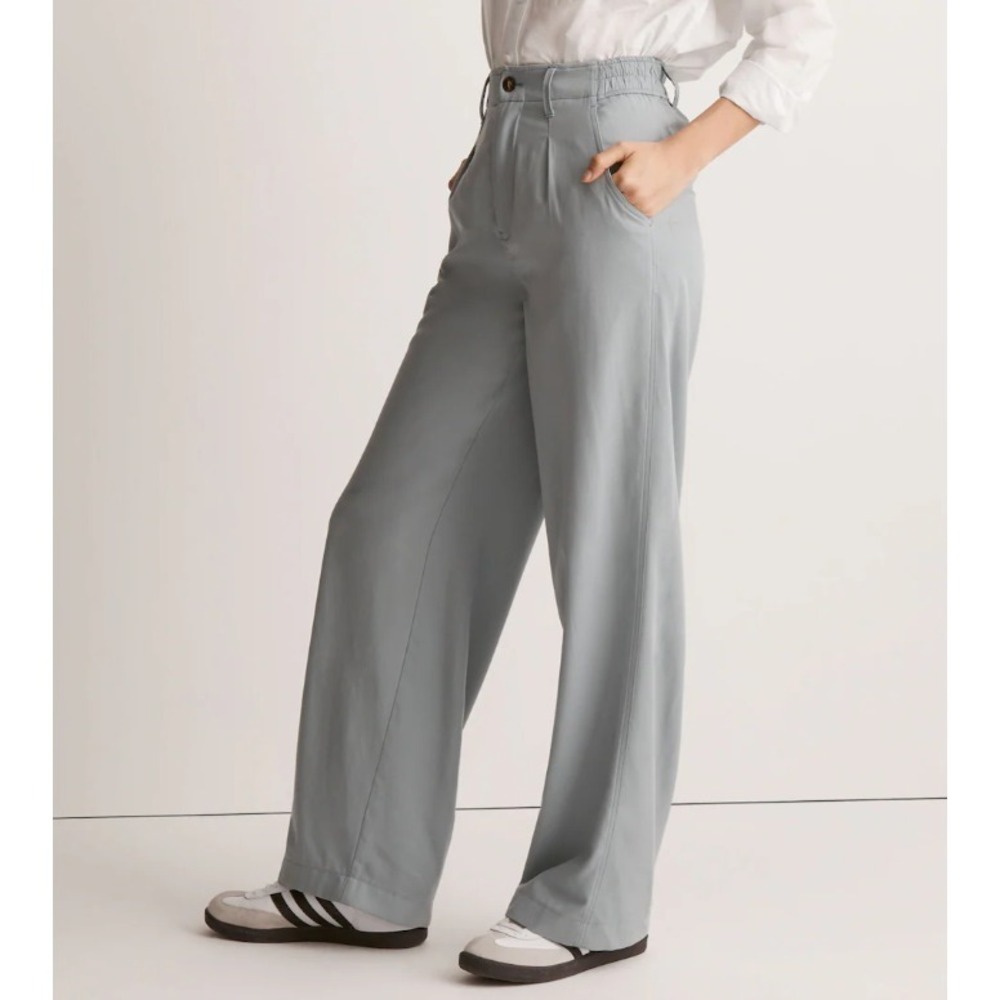 Madewell The Neale Straight-Leg Pant in Drapeweave Overcast Blue -Women's Size 8